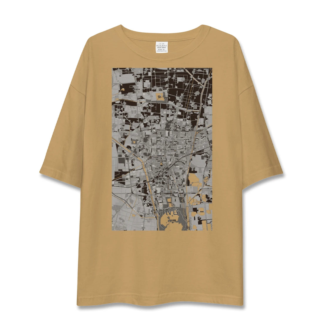 【済寧（中華人民共和国）】地図柄ビッグシルエットTシャツ