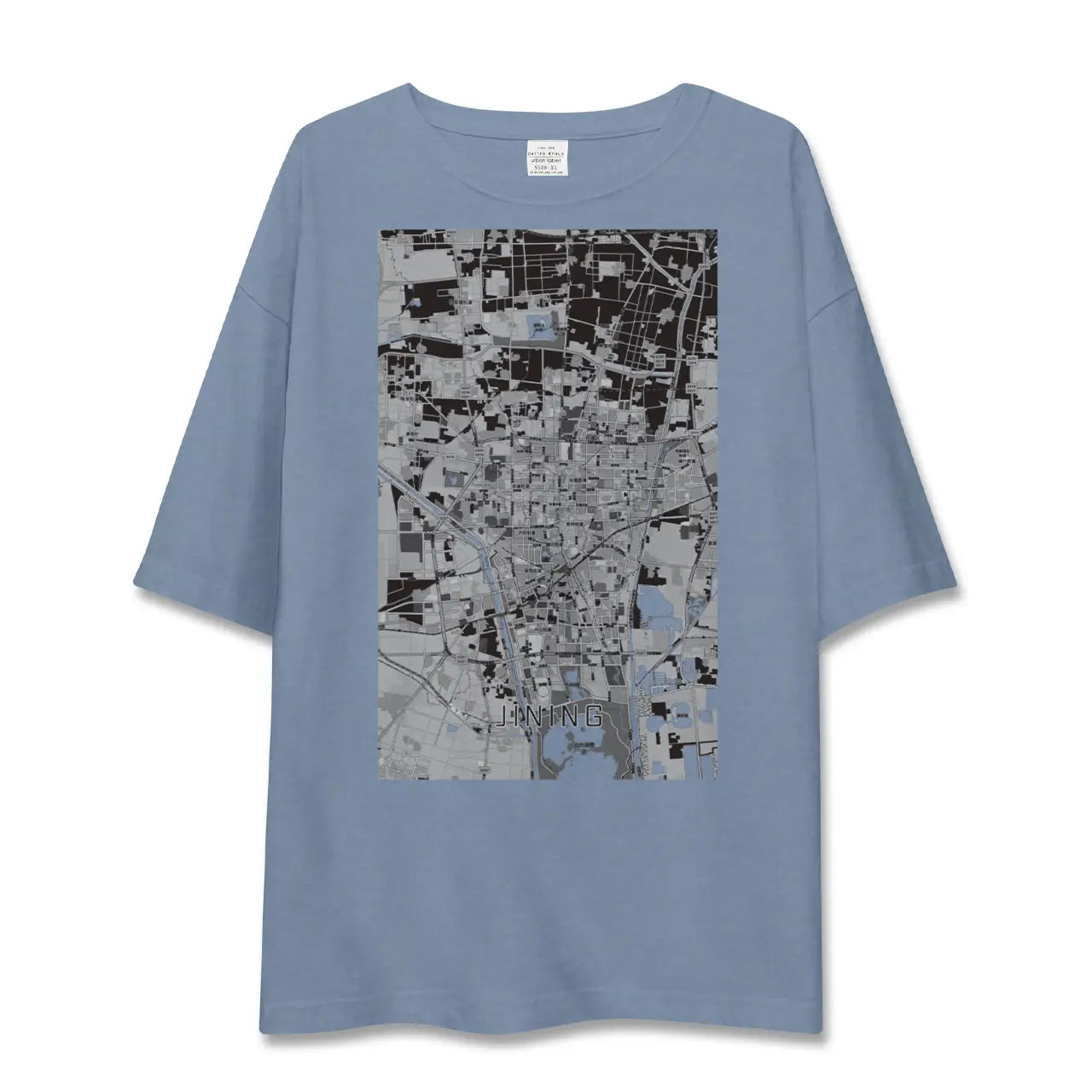 【済寧（中華人民共和国）】地図柄ビッグシルエットTシャツ