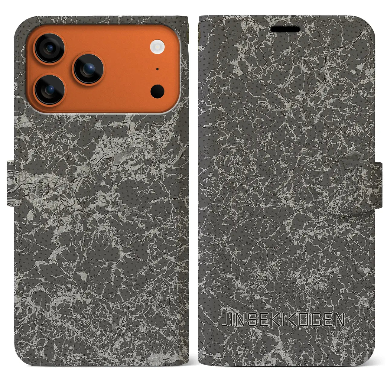 【神石高原（広島県）】地図柄iPhoneケース（手帳タイプ）