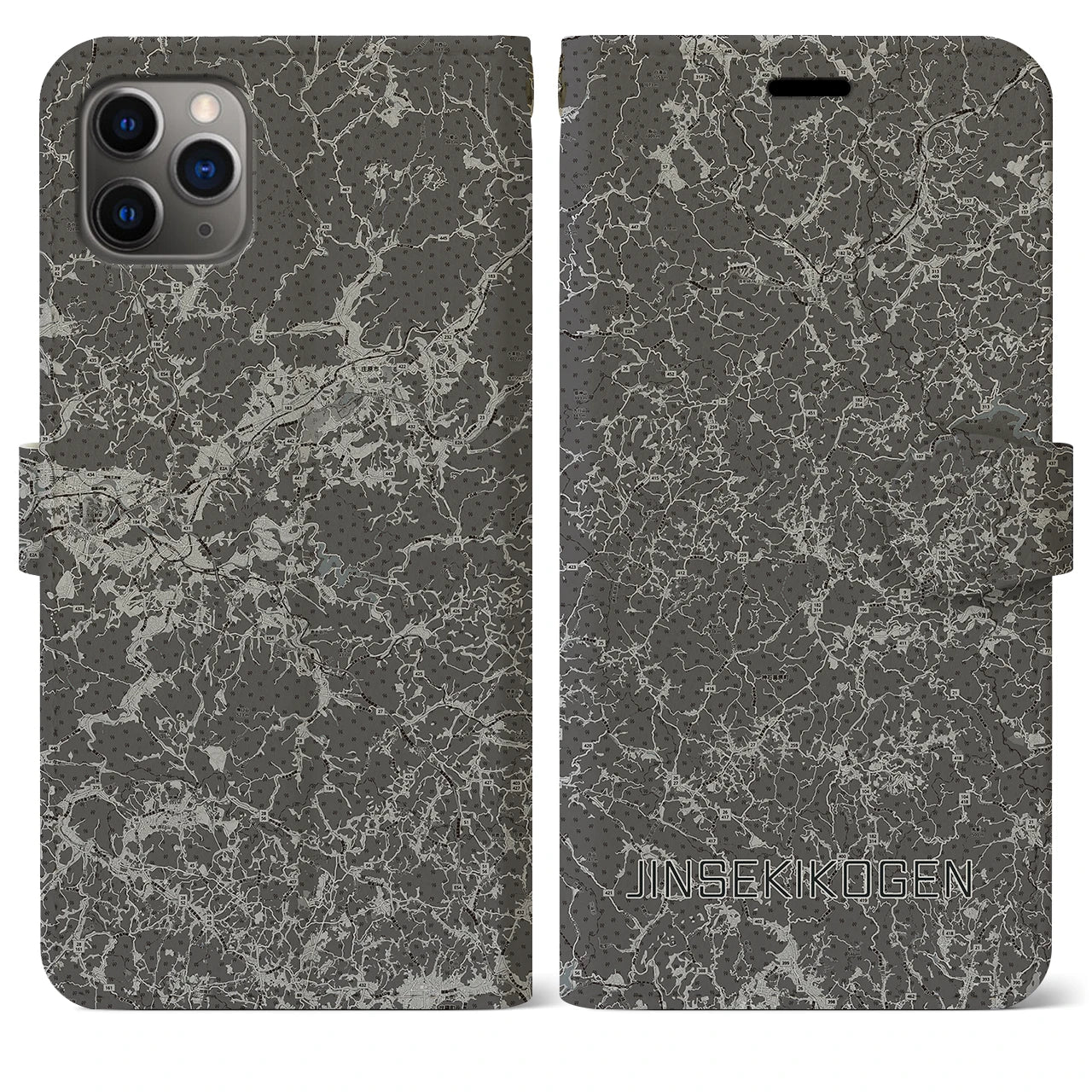 【神石高原（広島県）】地図柄iPhoneケース（手帳タイプ）