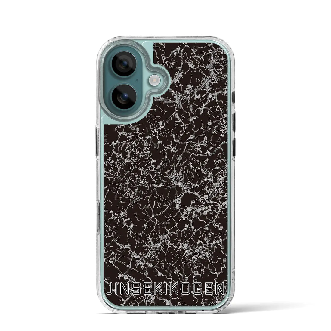 【神石高原（広島県）】地図柄iPhoneケース（MagSafeタイプ）モノトーン・iPhone 16 Pro 用