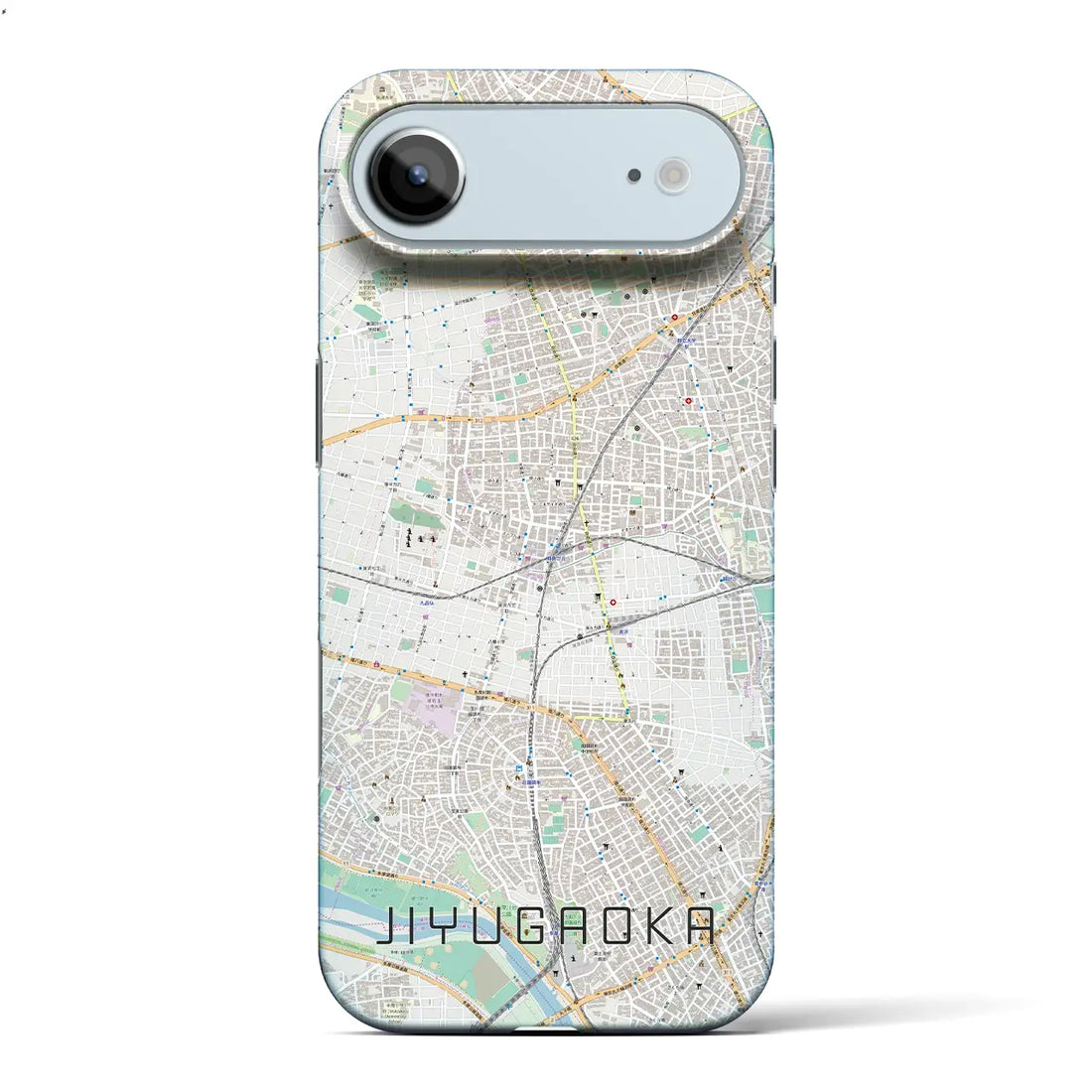 【自由が丘(東京都)】地図柄iPhoneケース(バックカバータイプ)ブラック・iPhone 17 Pro Max 用