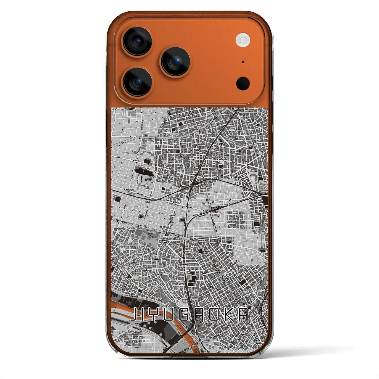 【自由が丘（東京都）】地図柄iPhoneケース（クリアタイプ）モノトーン・iPhone 17 Pro Max 用