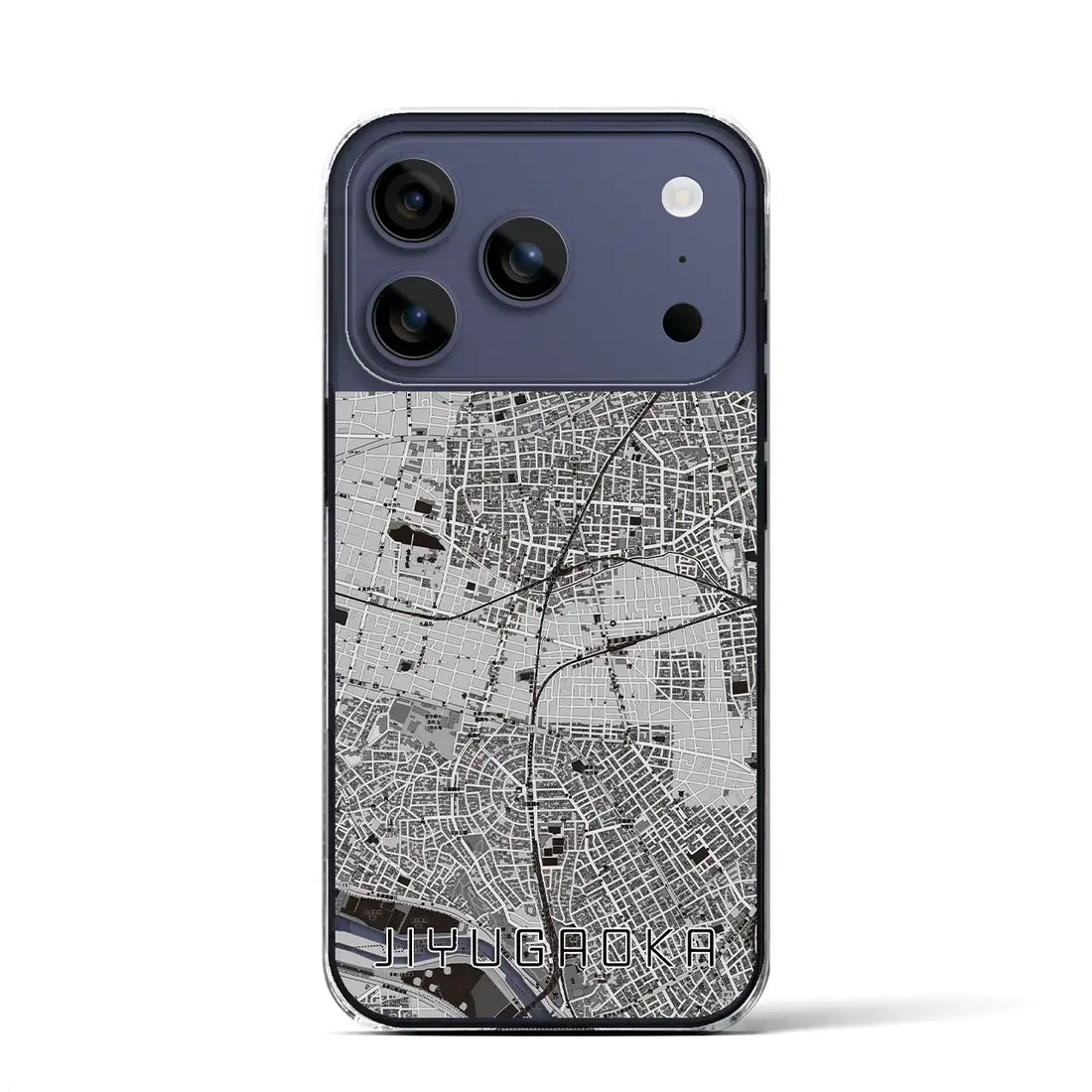 【自由が丘(東京都)】地図柄iPhoneケース(クリアタイプ)モノトーン・iPhone 17 Pro Max 用