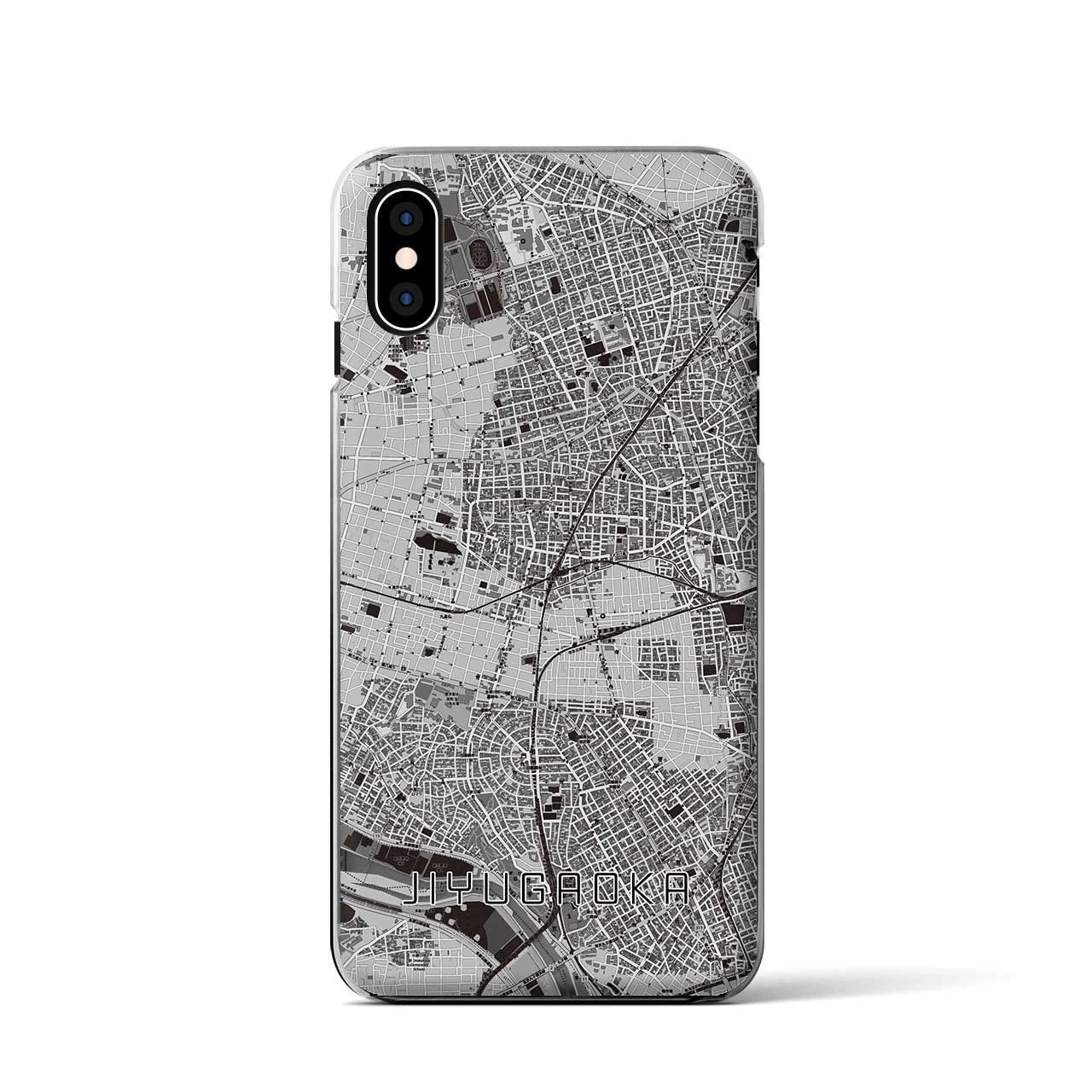 【自由が丘（東京都）】地図柄iPhoneケース（クリアタイプ）モノトーン・iPhone XS / X 用