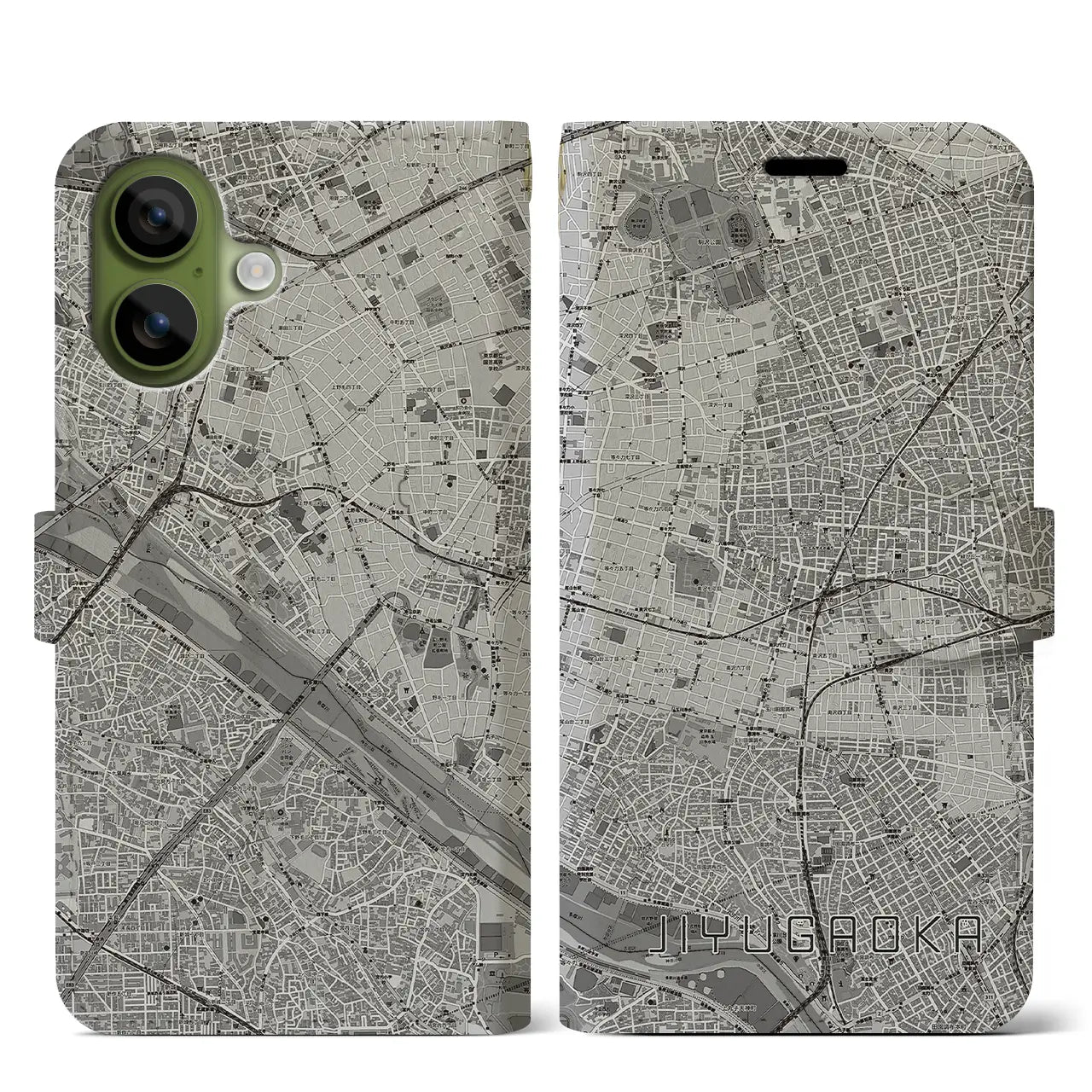 【自由が丘（東京都）】地図柄iPhoneケース（手帳タイプ）