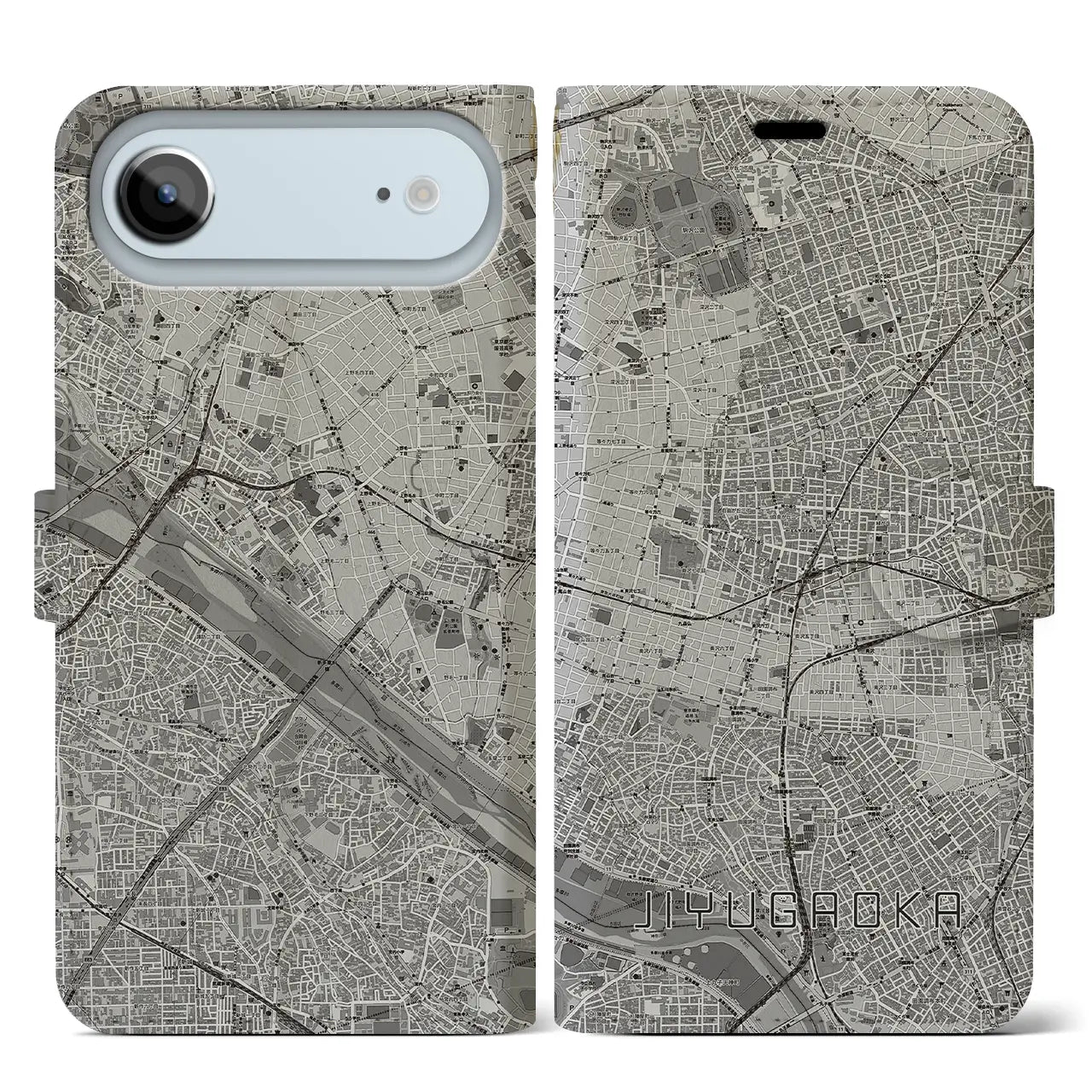 【自由が丘（東京都）】地図柄iPhoneケース（手帳タイプ）