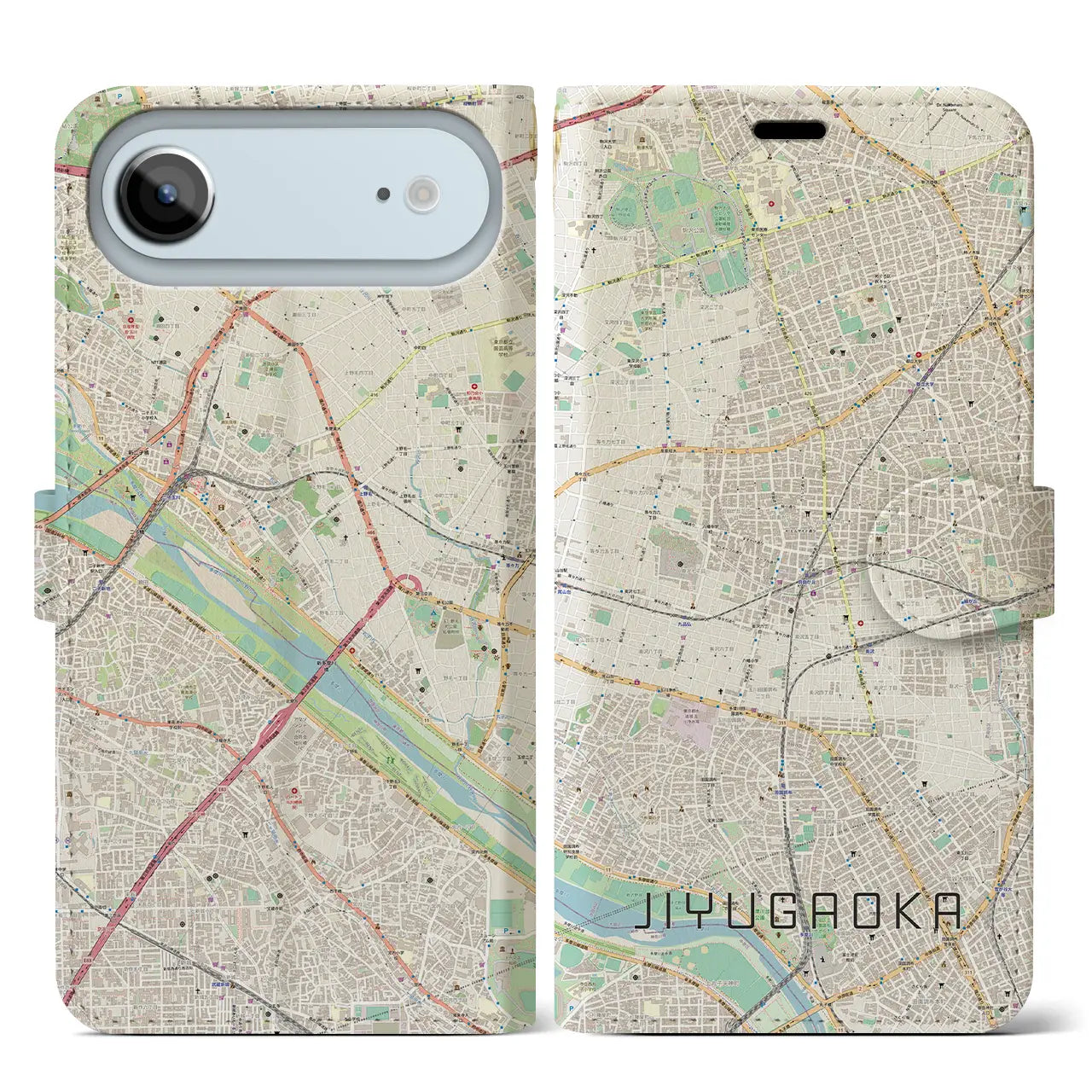 【自由が丘（東京都）】地図柄iPhoneケース（手帳タイプ）