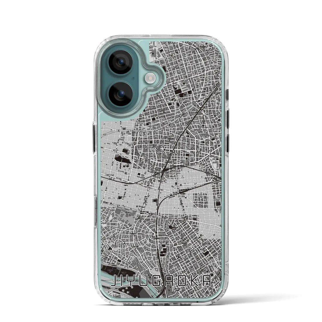 【自由が丘(東京都)】地図柄iPhoneケース(MagSafeタイプ)モノトーン・iPhone 16 Pro 用