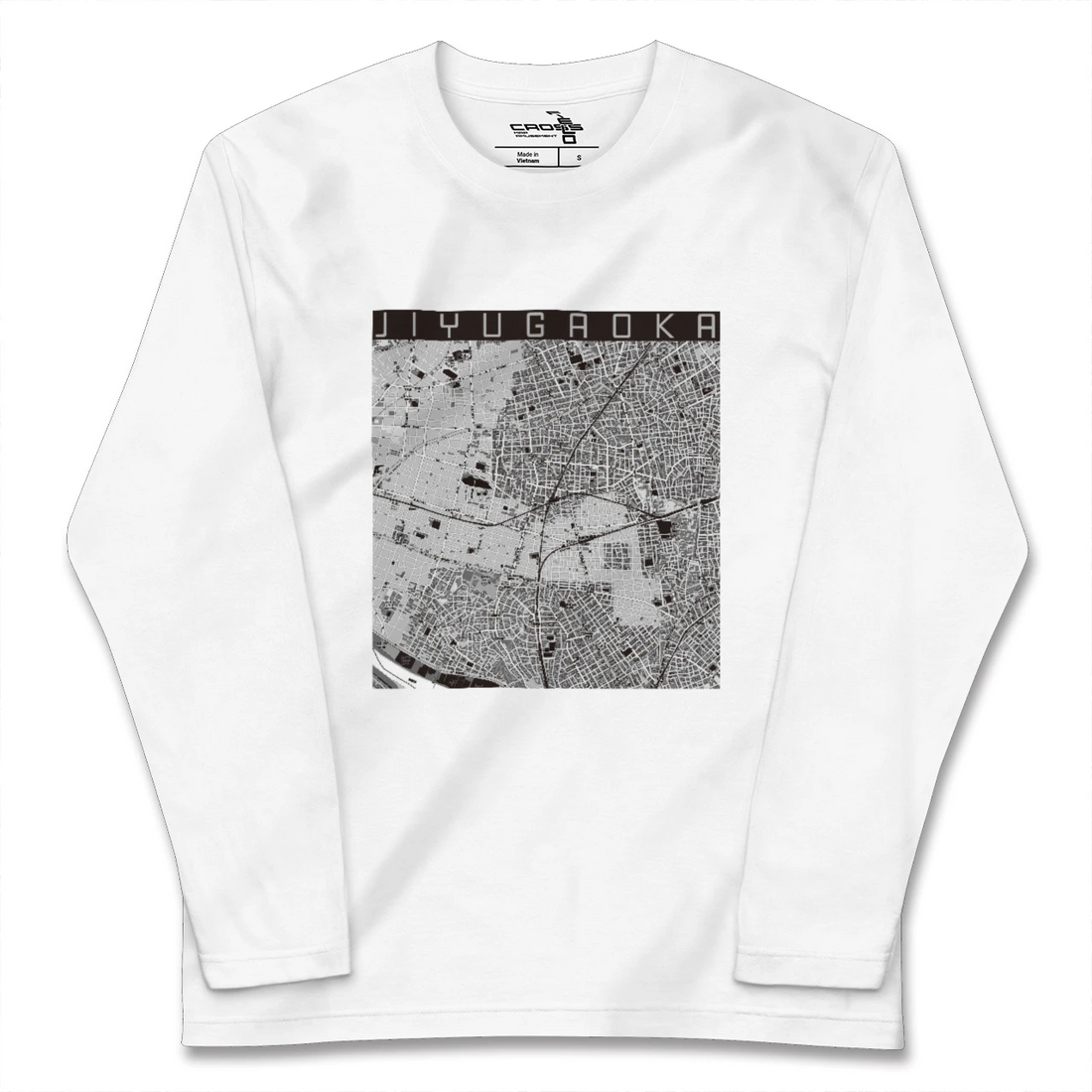 【自由が丘(東京都)】地図柄ロングスリーブTシャツ