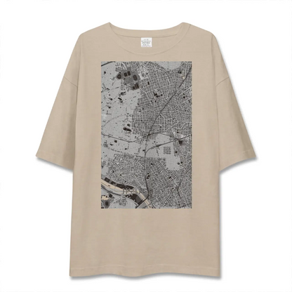 【自由が丘（東京都）】地図柄ビッグシルエットTシャツ