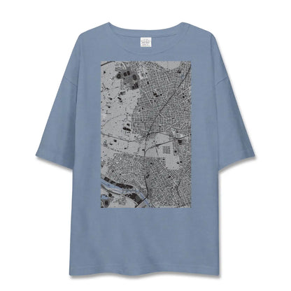 【自由が丘（東京都）】地図柄ビッグシルエットTシャツ