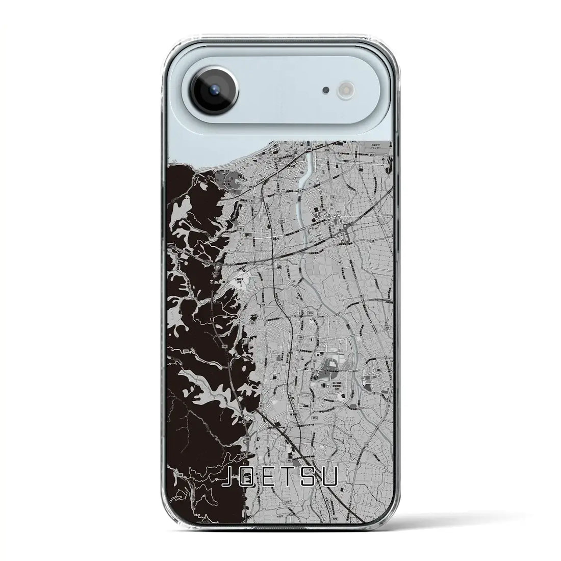 【上越（新潟県）】地図柄iPhoneケース（クリアタイプ）モノトーン・iPhone 17 Pro Max 用