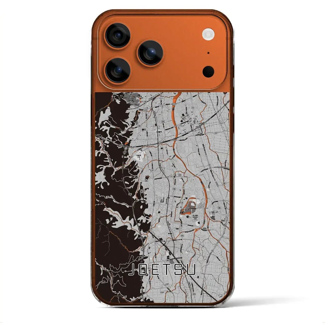 【上越(新潟県)】地図柄iPhoneケース(クリアタイプ)モノトーン・iPhone 17 Pro Max 用