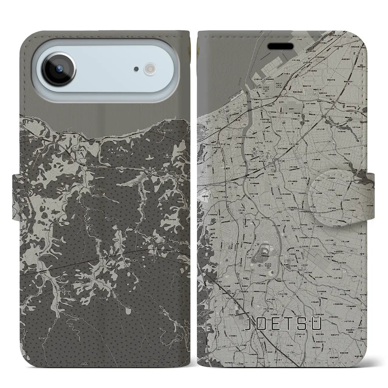 【上越（新潟県）】地図柄iPhoneケース（手帳タイプ）