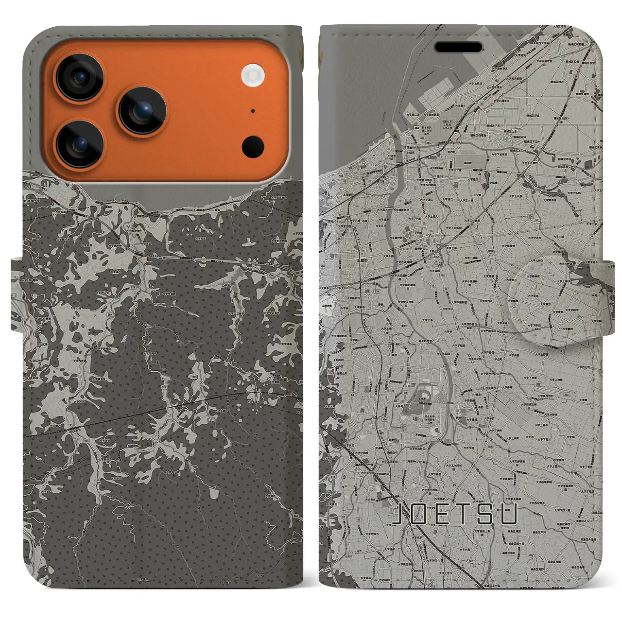 【上越（新潟県）】地図柄iPhoneケース（手帳タイプ）