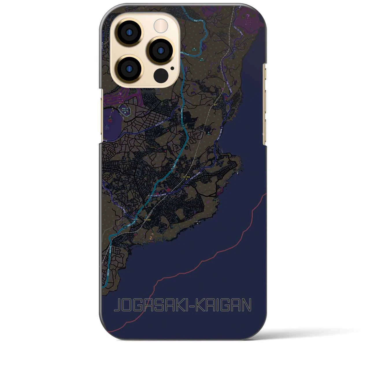 【城ヶ崎海岸（静岡県）】地図柄iPhoneケース（バックカバータイプ）