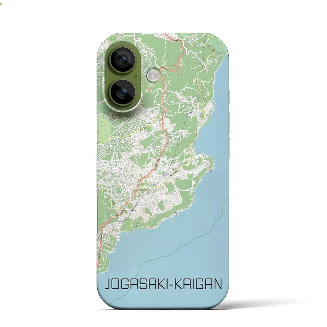 【城ヶ崎海岸(静岡県)】地図柄iPhoneケース(バックカバータイプ)ブラック・iPhone 17 Pro Max 用