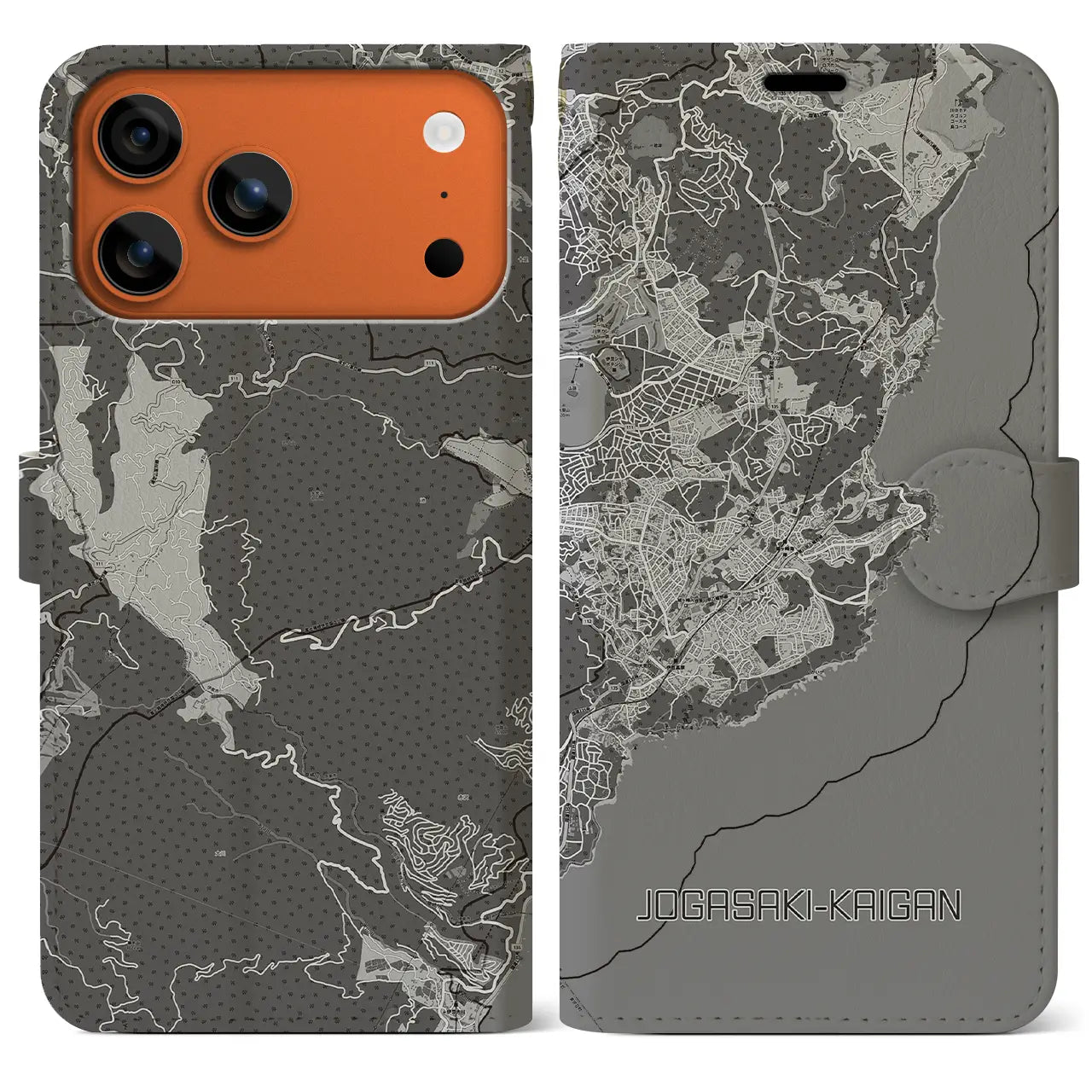 【城ヶ崎海岸（静岡県）】地図柄iPhoneケース（手帳タイプ）