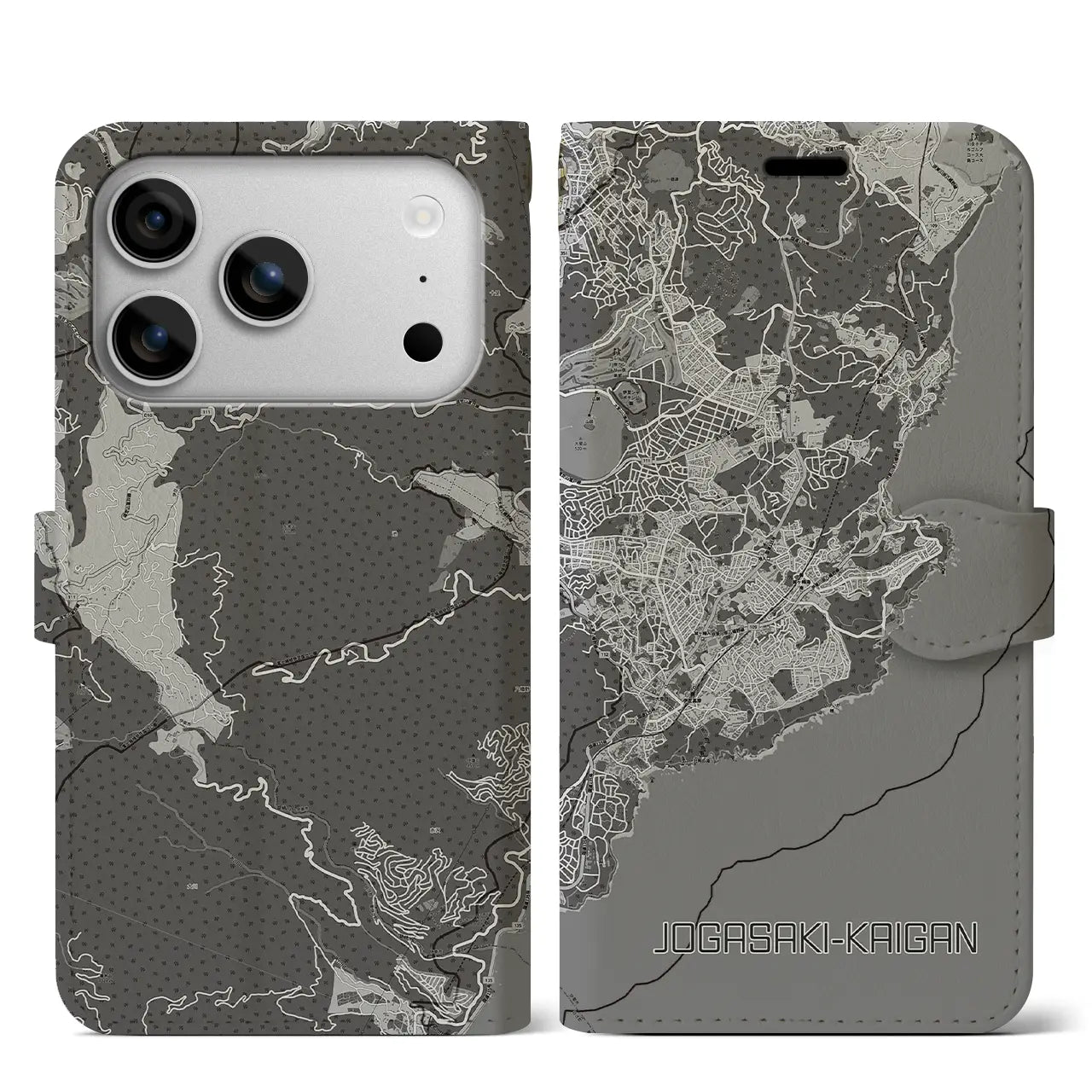 【城ヶ崎海岸（静岡県）】地図柄iPhoneケース（手帳タイプ）