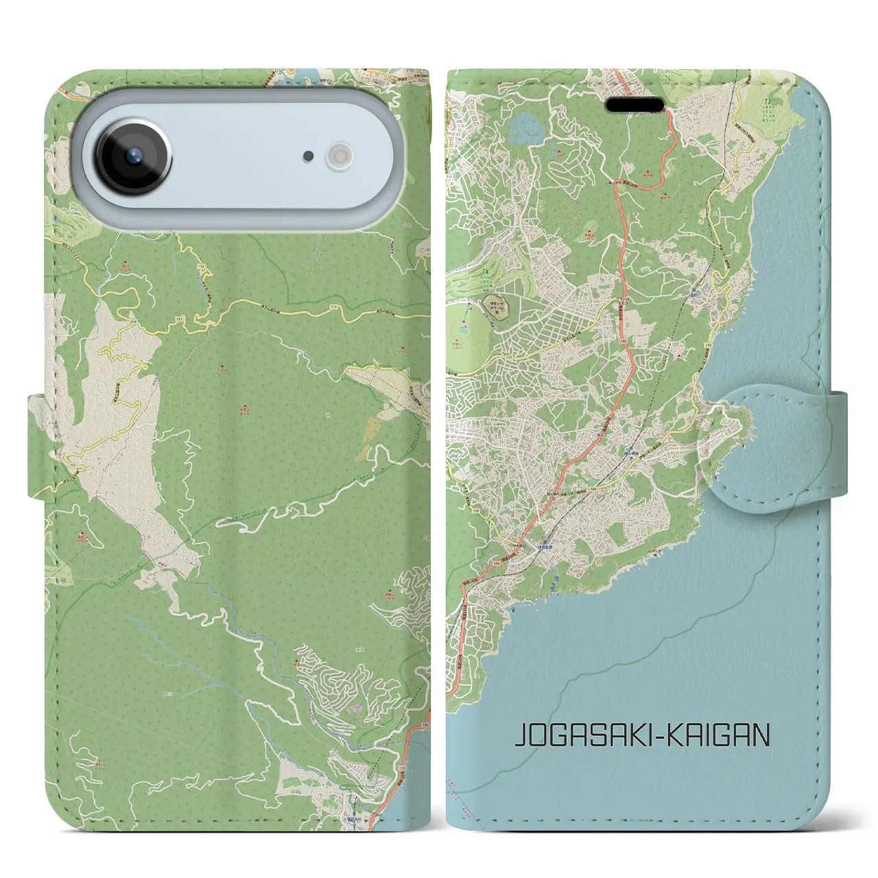 【城ヶ崎海岸（静岡県）】地図柄iPhoneケース（手帳タイプ）