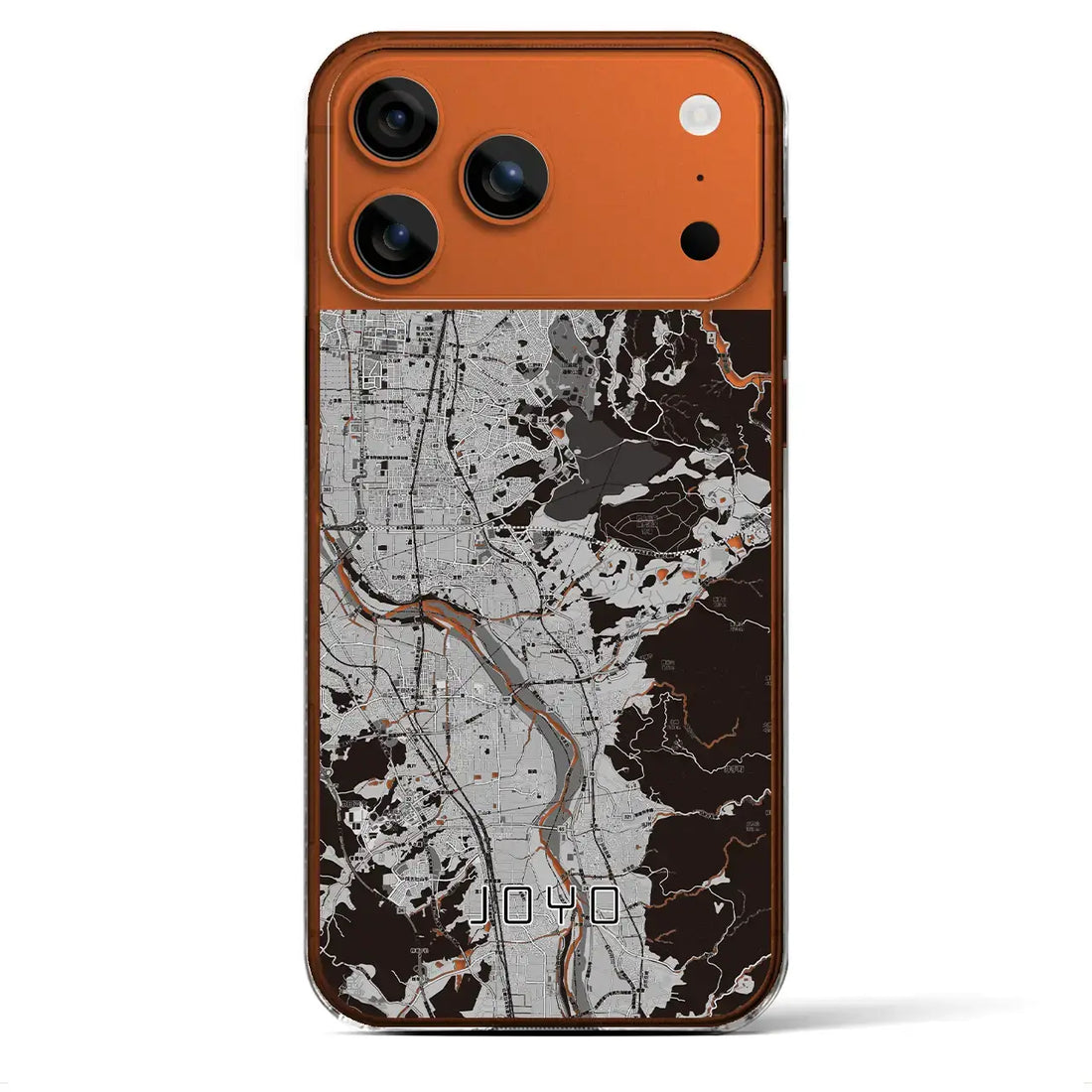 【城陽(京都府)】地図柄iPhoneケース(クリアタイプ)モノトーン・iPhone 17 Pro Max 用