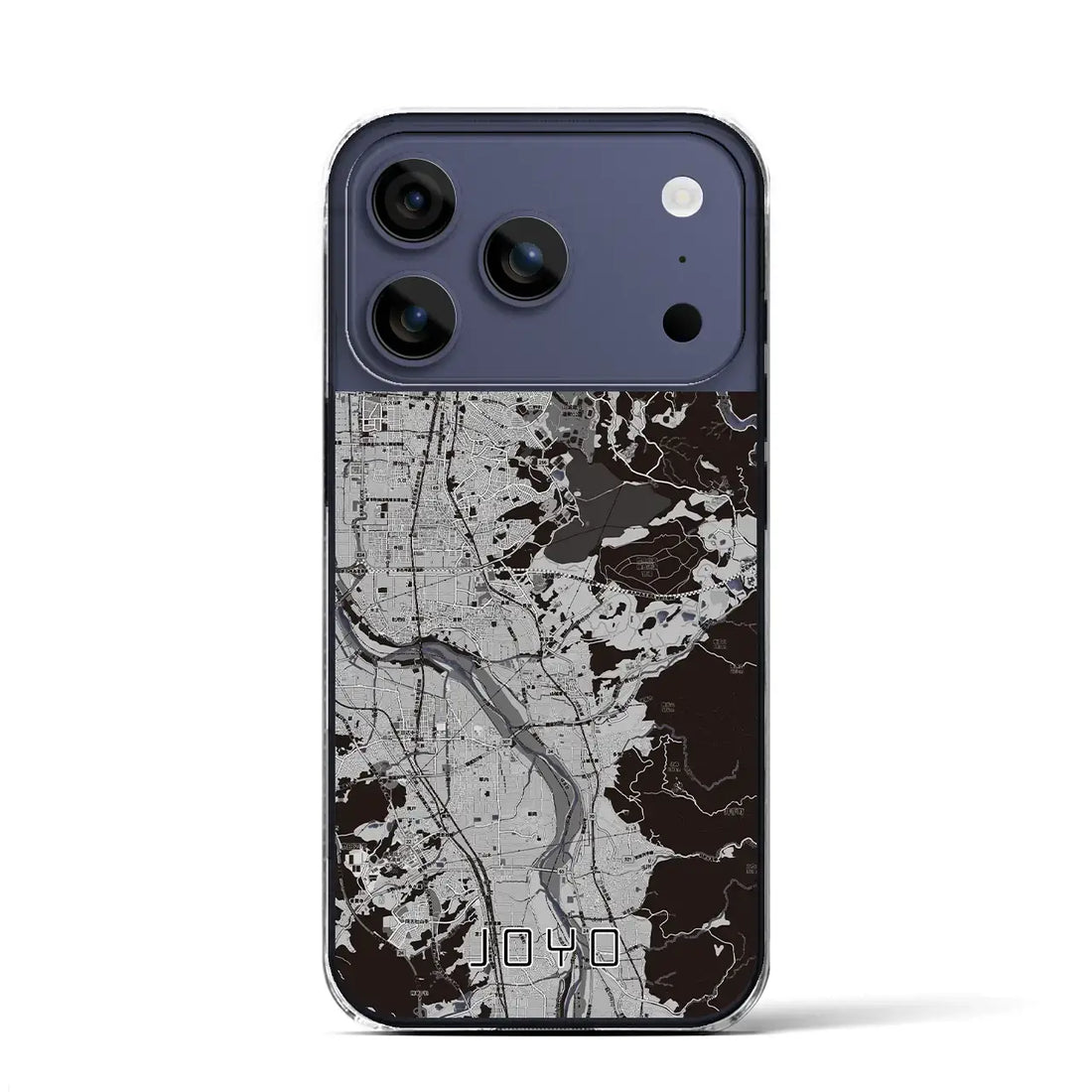 【城陽（京都府）】地図柄iPhoneケース（クリアタイプ）モノトーン・iPhone 17 Pro Max 用