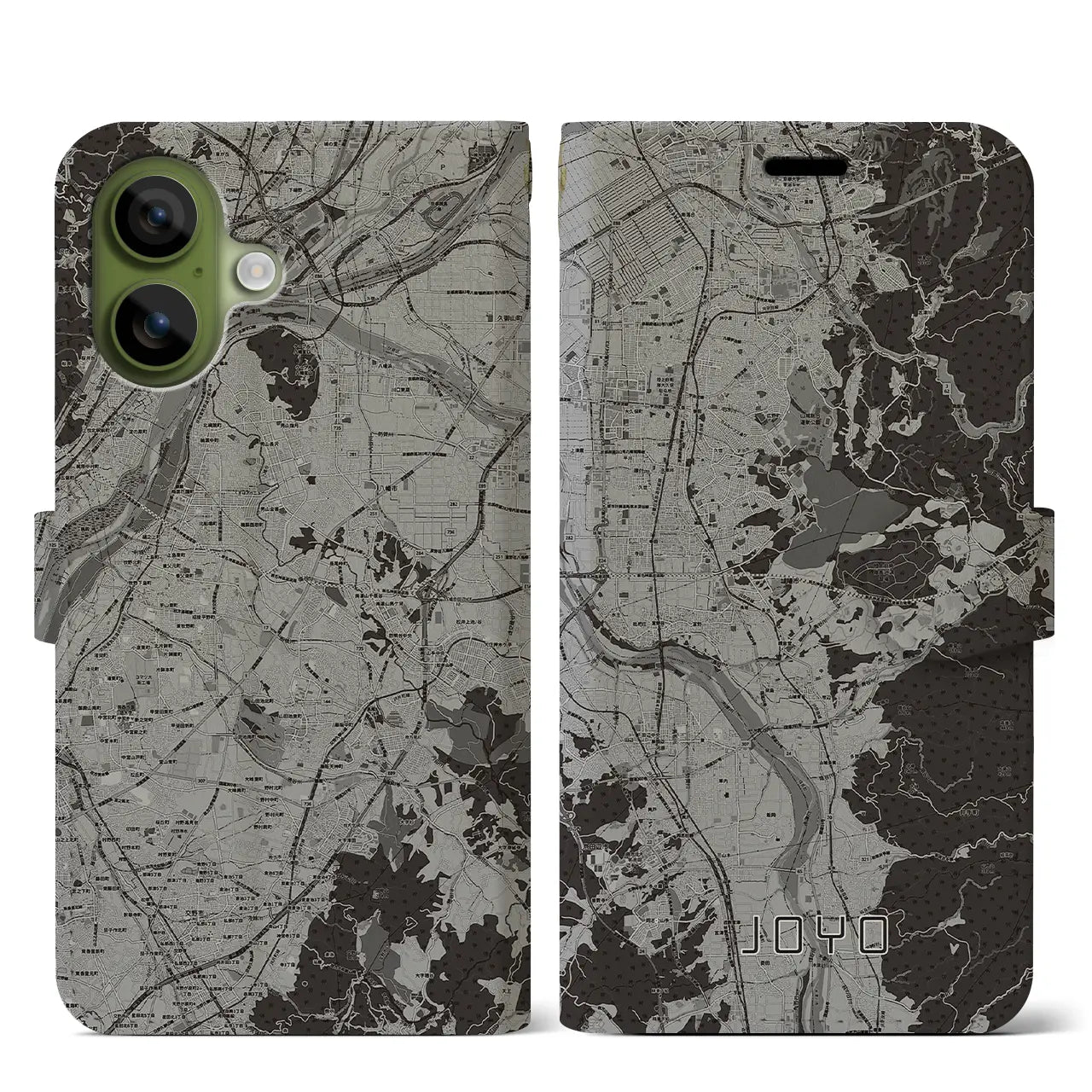 【城陽（京都府）】地図柄iPhoneケース（手帳タイプ）