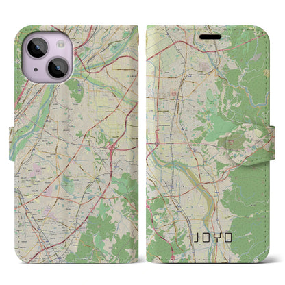 【城陽（京都府）】地図柄iPhoneケース（手帳タイプ）ナチュラル・iPhone 14 用