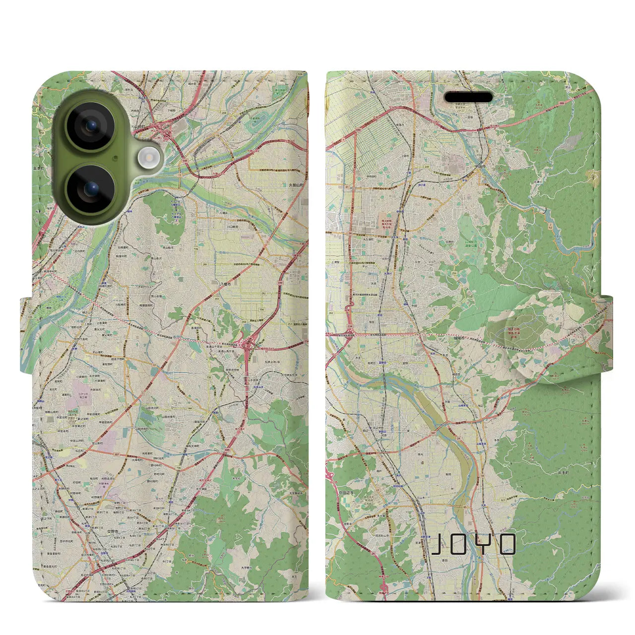 【城陽（京都府）】地図柄iPhoneケース（手帳タイプ）