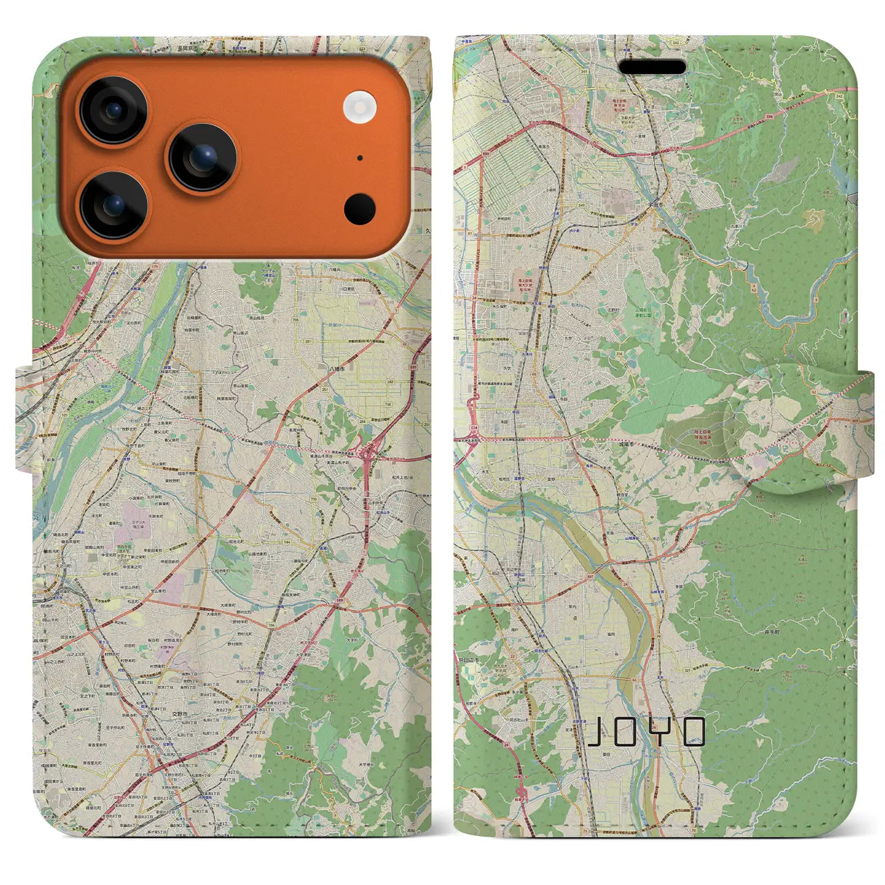 【城陽（京都府）】地図柄iPhoneケース（手帳タイプ）