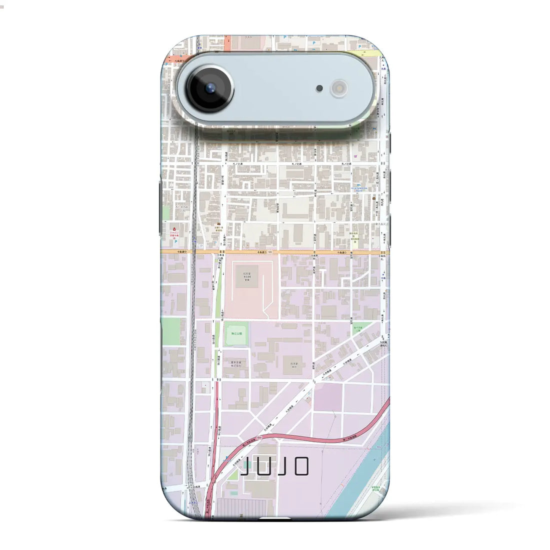 【十条（京都府）】地図柄iPhoneケース（バックカバータイプ）ナチュラル・iPhone 17 Pro Max 用