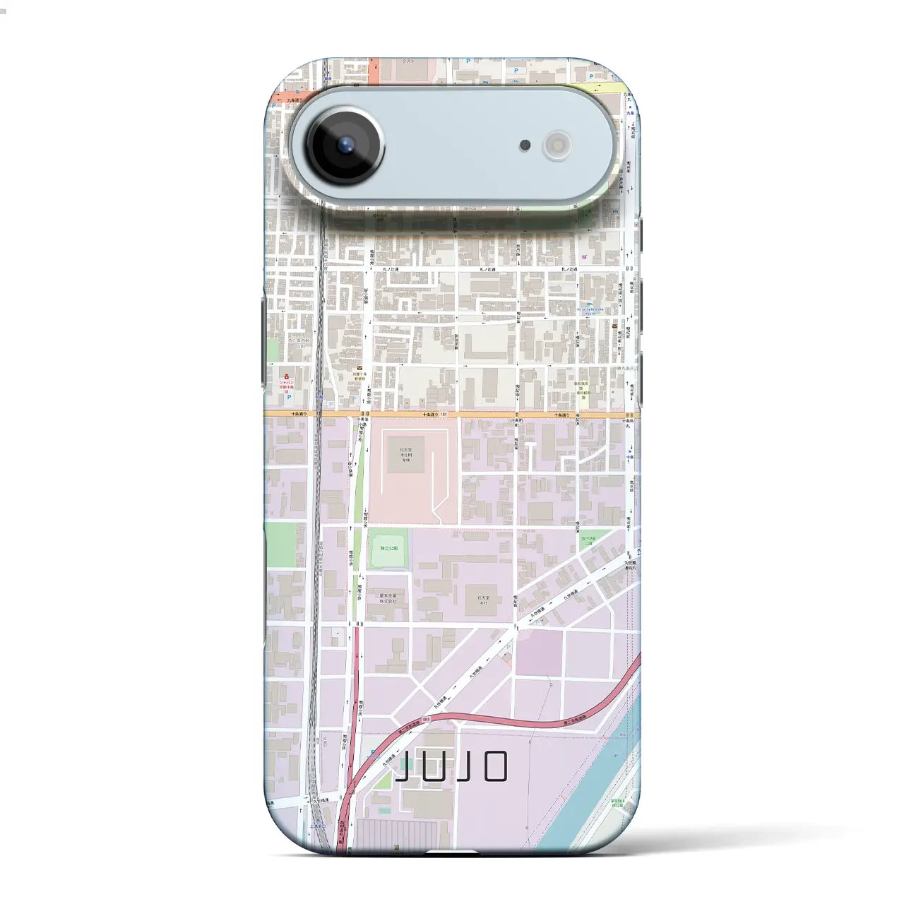 【十条（京都府）】地図柄iPhoneケース（バックカバータイプ）