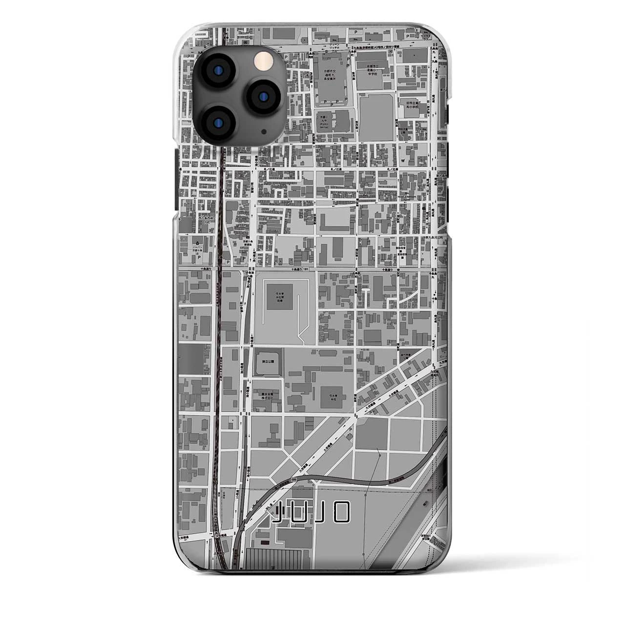 【十条（京都府）】地図柄iPhoneケース（クリアタイプ）