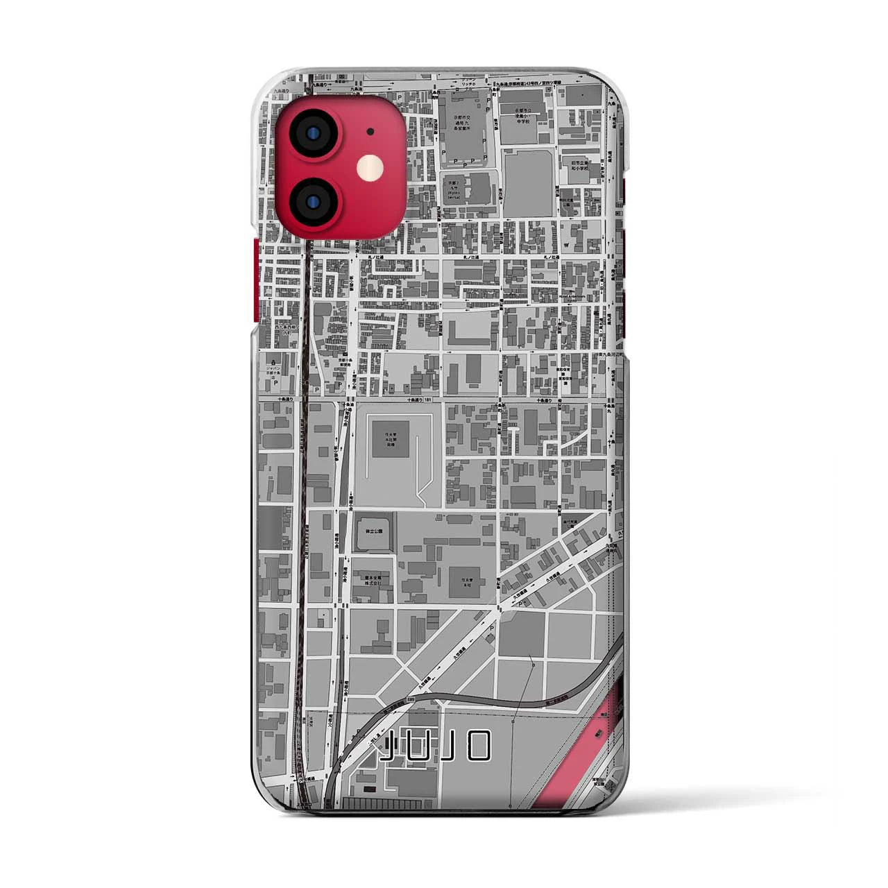 【十条（京都府）】地図柄iPhoneケース（クリアタイプ）