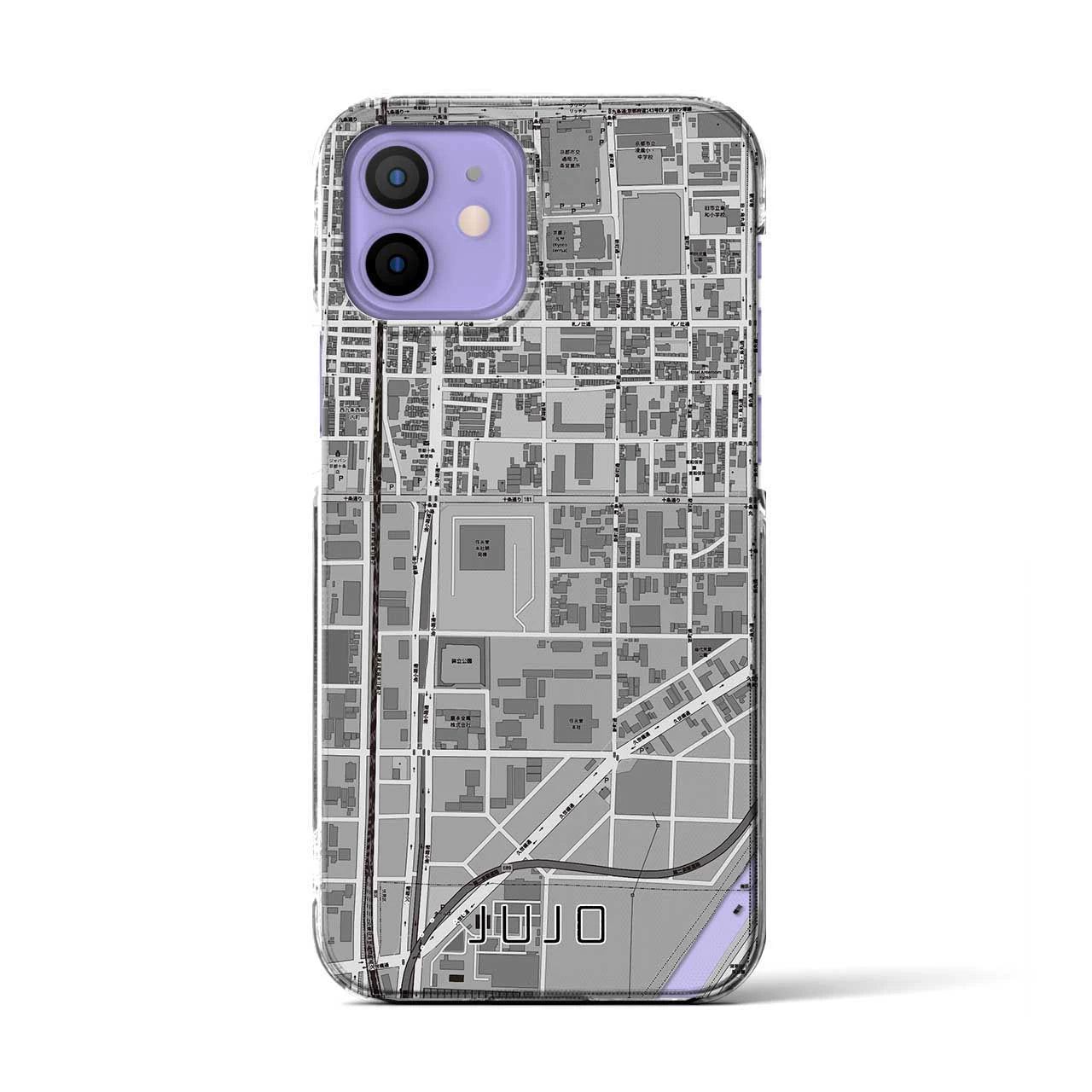 【十条（京都府）】地図柄iPhoneケース（クリアタイプ）