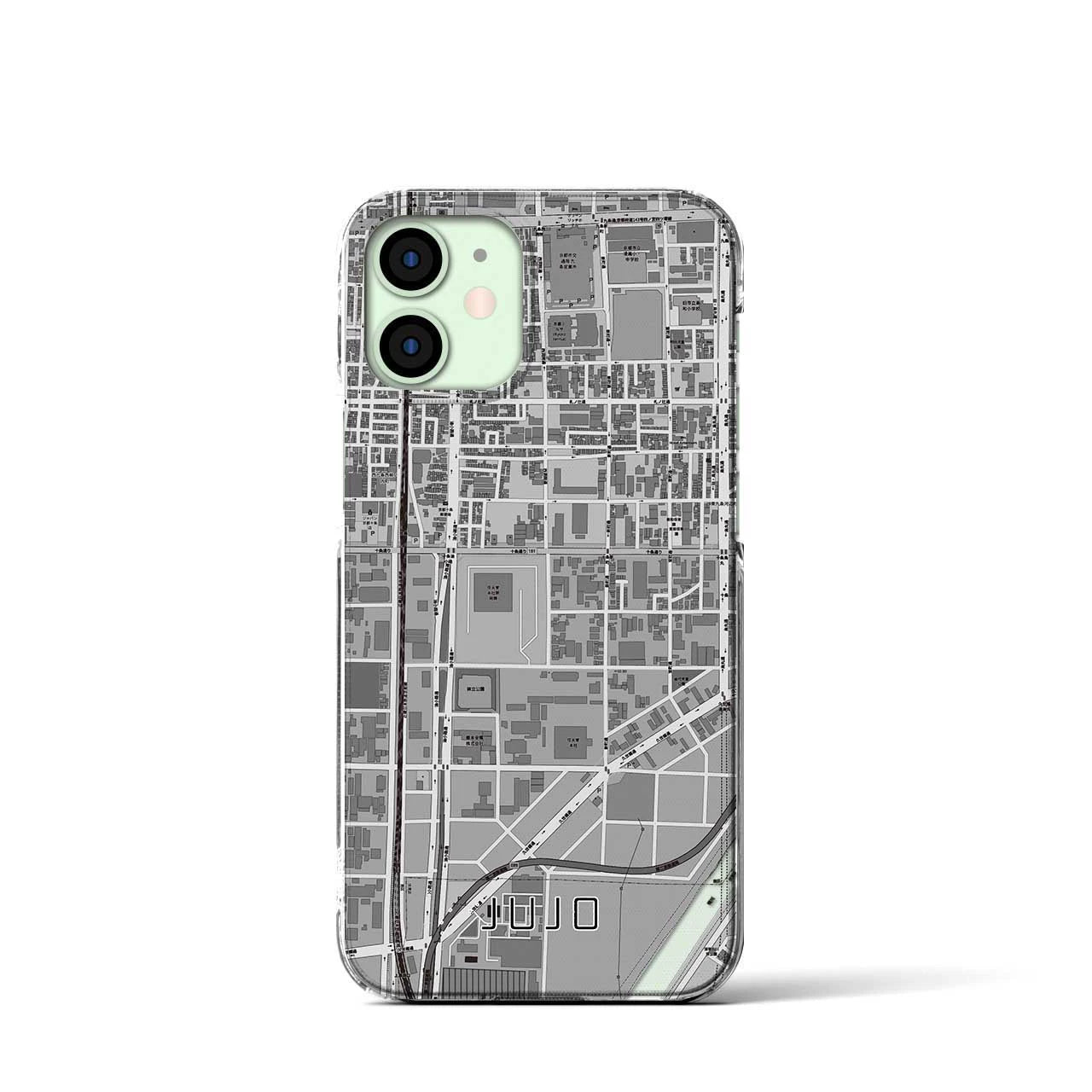 【十条（京都府）】地図柄iPhoneケース（クリアタイプ）