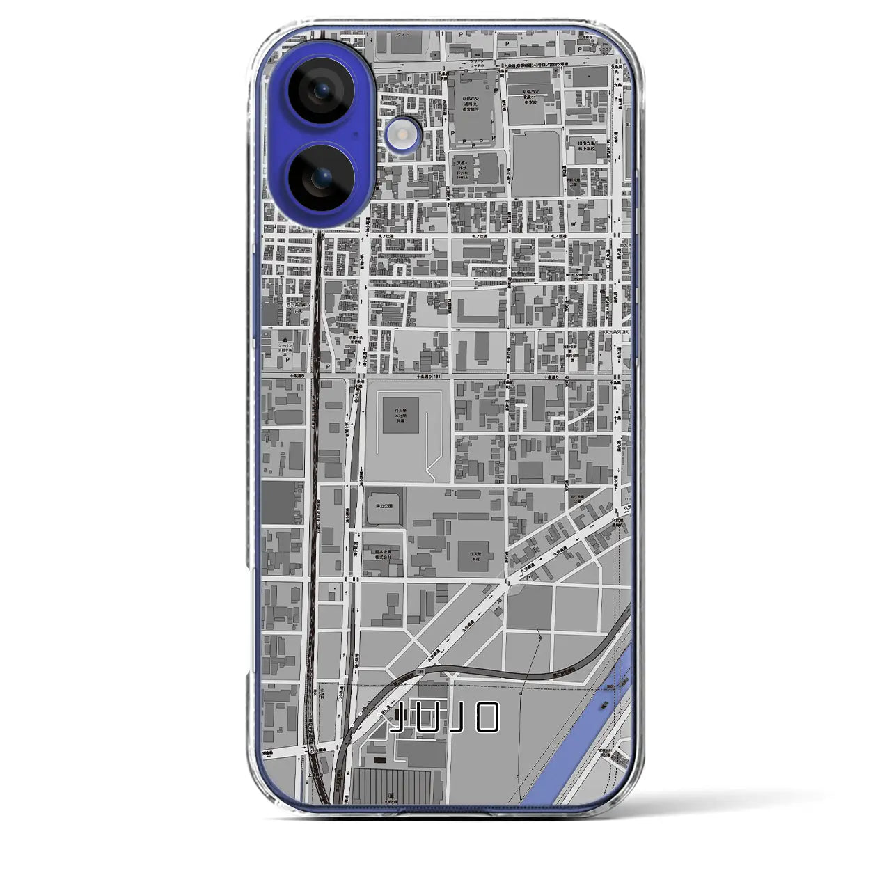 【十条（京都府）】地図柄iPhoneケース（クリアタイプ）