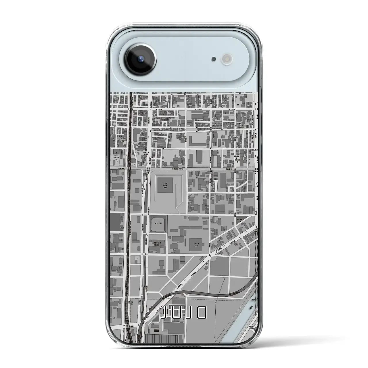 【十条（京都府）】地図柄iPhoneケース（クリアタイプ）