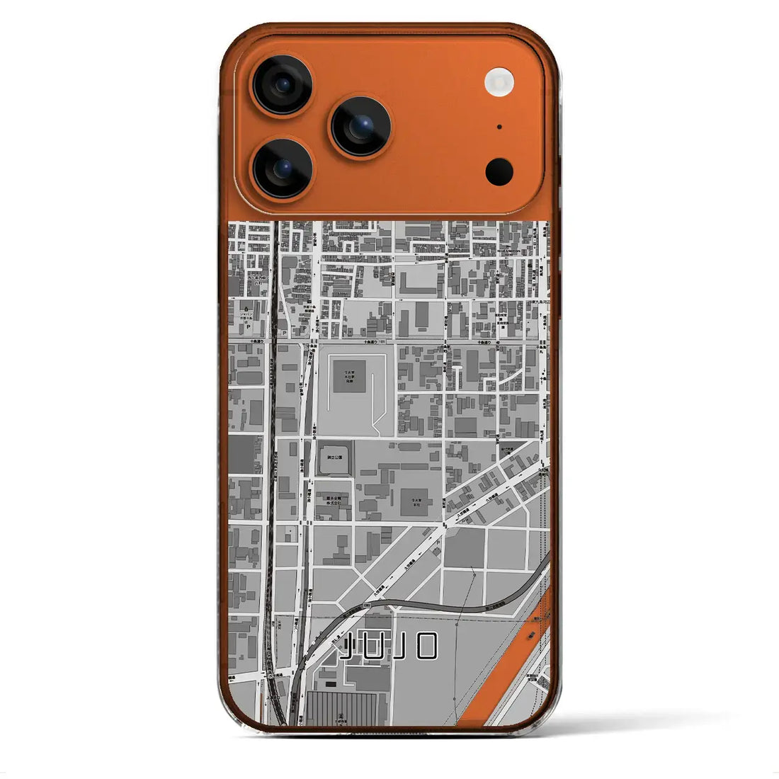 【十条（京都府）】地図柄iPhoneケース（クリアタイプ）