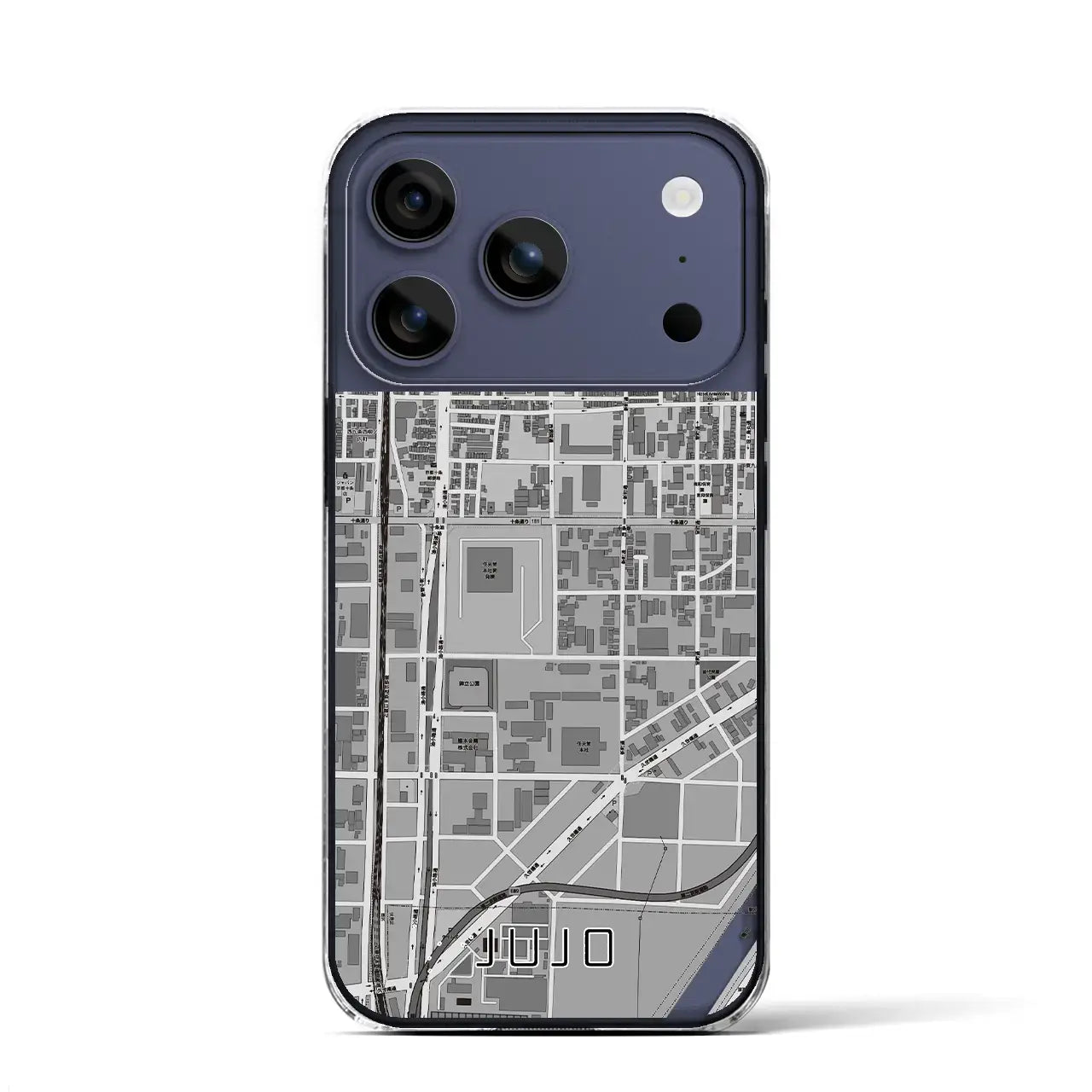 【十条（京都府）】地図柄iPhoneケース（クリアタイプ）