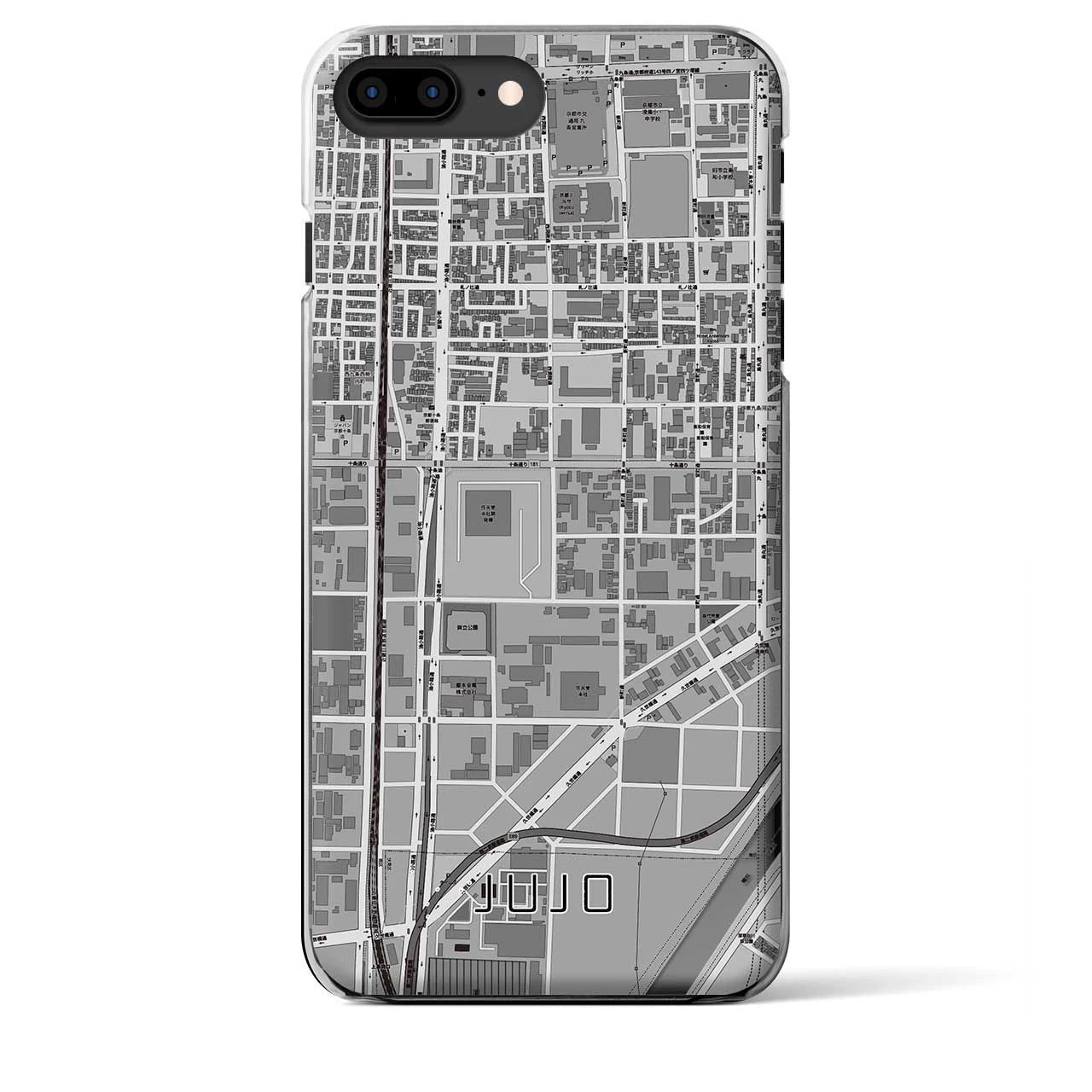 【十条（京都府）】地図柄iPhoneケース（クリアタイプ）