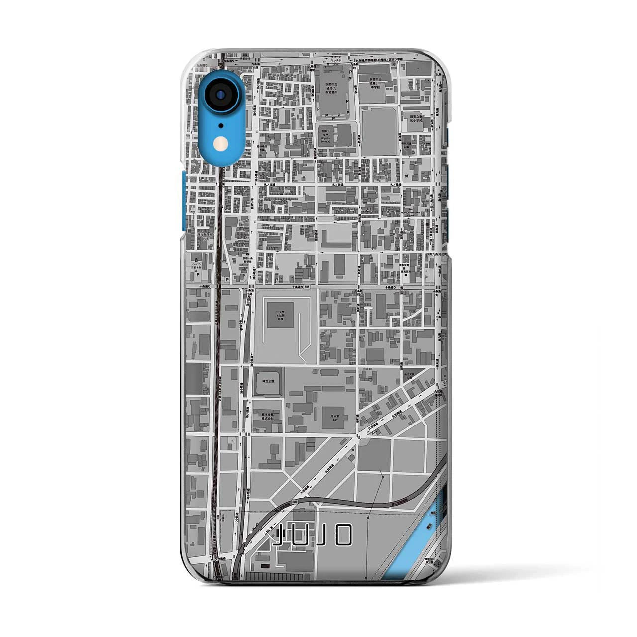 【十条（京都府）】地図柄iPhoneケース（クリアタイプ）
