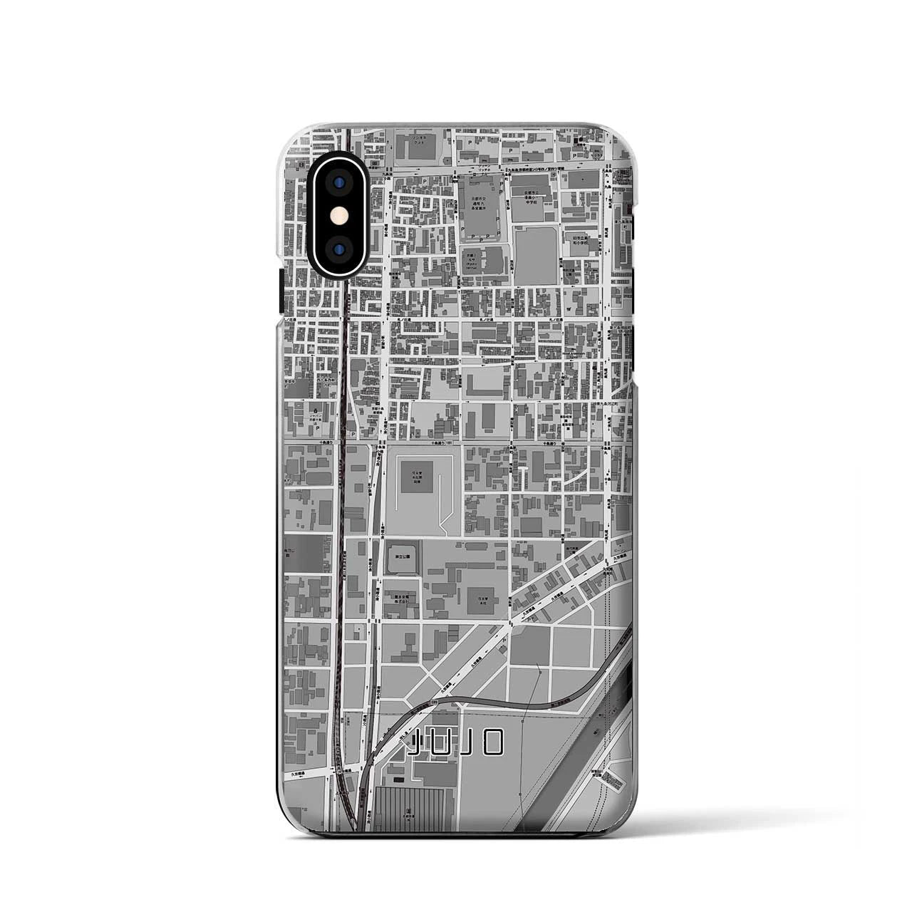 【十条（京都府）】地図柄iPhoneケース（クリアタイプ）