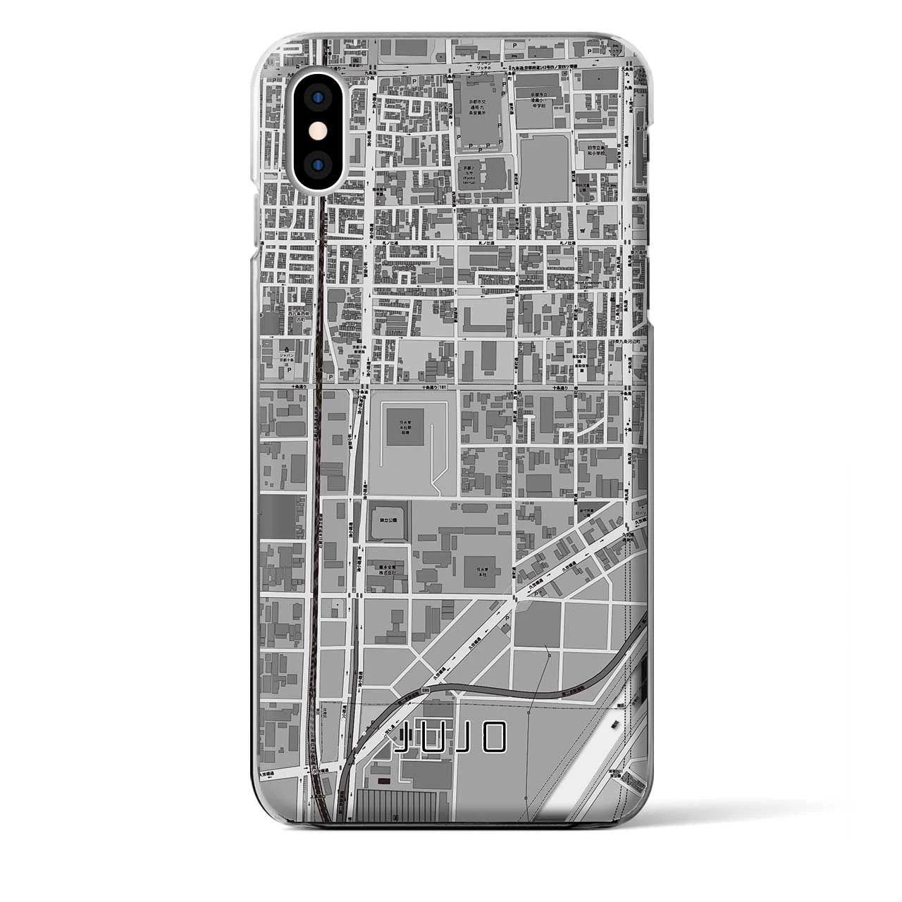 【十条（京都府）】地図柄iPhoneケース（クリアタイプ）