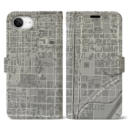 【十条（京都府）】地図柄iPhoneケース（手帳タイプ）