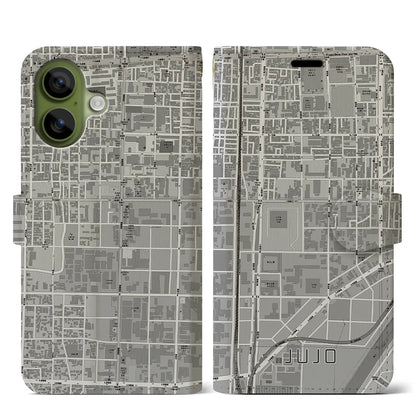 【十条（京都府）】地図柄iPhoneケース（手帳タイプ）