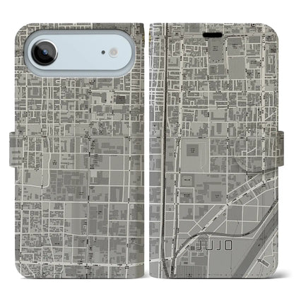 【十条（京都府）】地図柄iPhoneケース（手帳タイプ）