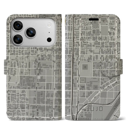 【十条（京都府）】地図柄iPhoneケース（手帳タイプ）