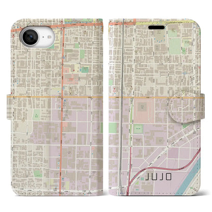 【十条（京都府）】地図柄iPhoneケース（手帳タイプ）